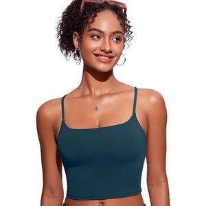NEW CRZ YOGA Women's Longline Yoga Sports Bra Wirefree Padded Workout or Swim
